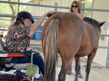 Katie grooming Nutmeg