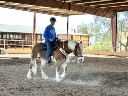 Phil riding Trixie