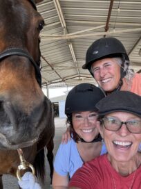 Mary, Heidi and Roz with Justin